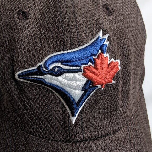 MLB Genuine Blue Jays Brown Texture Baseball Cap NEW ERA Spell Logo, L/XL - Picture 2 of 6